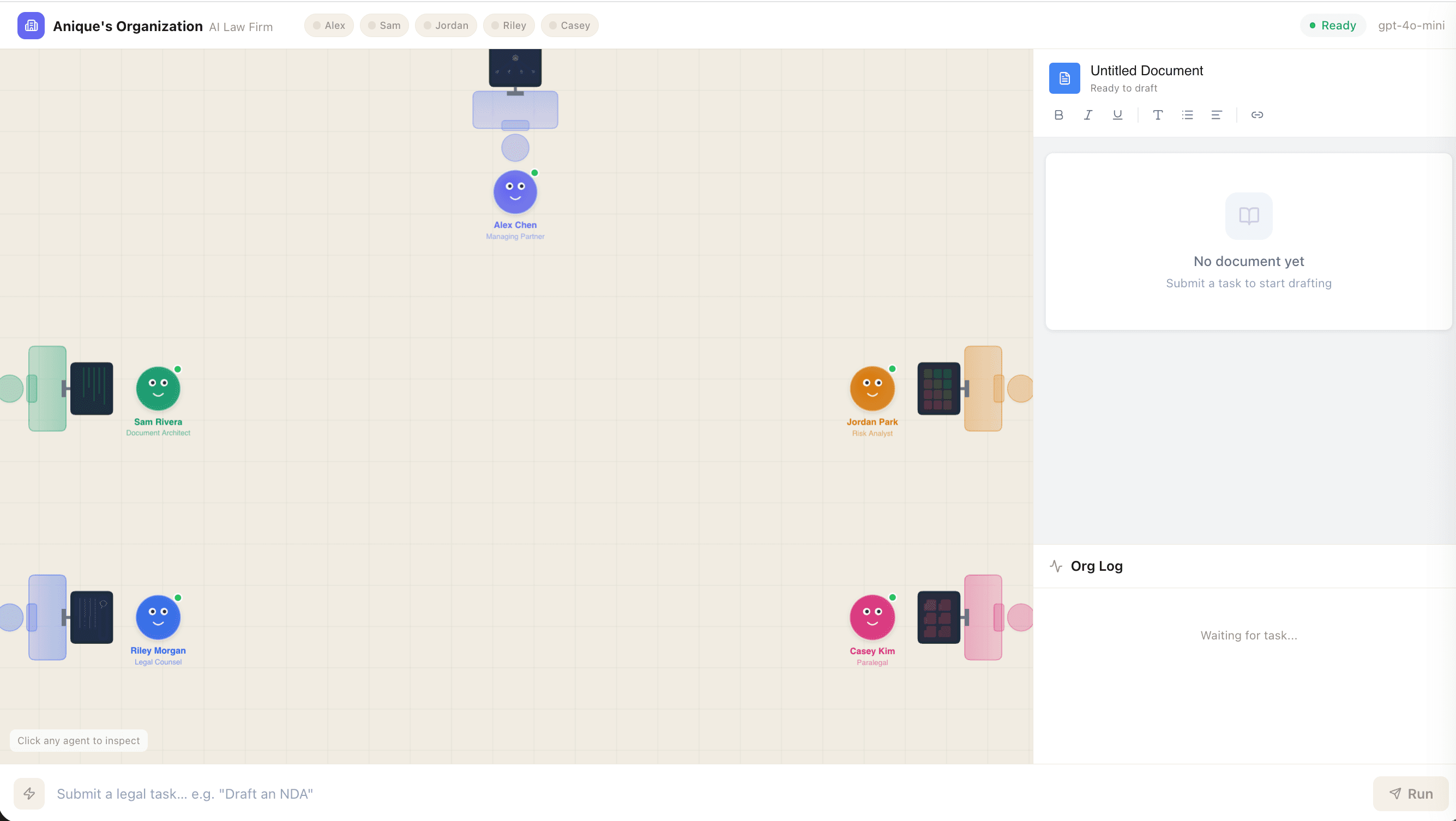 AI Digital Office - 2D Office with 5 Autonomous Agents at their desks